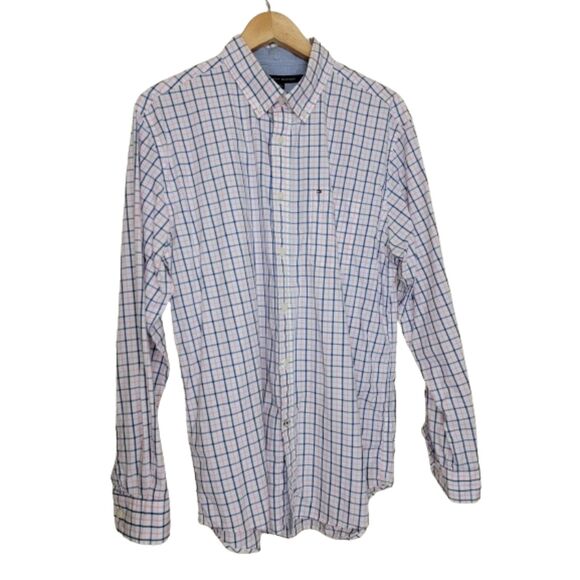 Tommy Hilfiger Other - Tommy Hilfiger Plaid Men's Pink & Blue Long Sleeve Button-up Shirt - Large